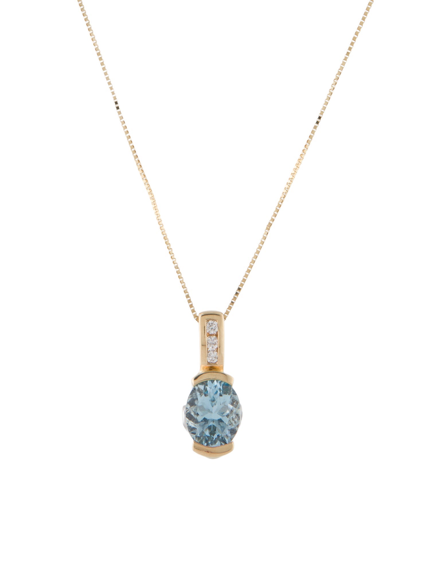 Necklace 14K Two-Tone 2.17ct Topaz & Diamond Pendant