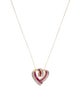 Necklace 14K 1.15ctw Ruby & Diamond Heart Pendant Necklace