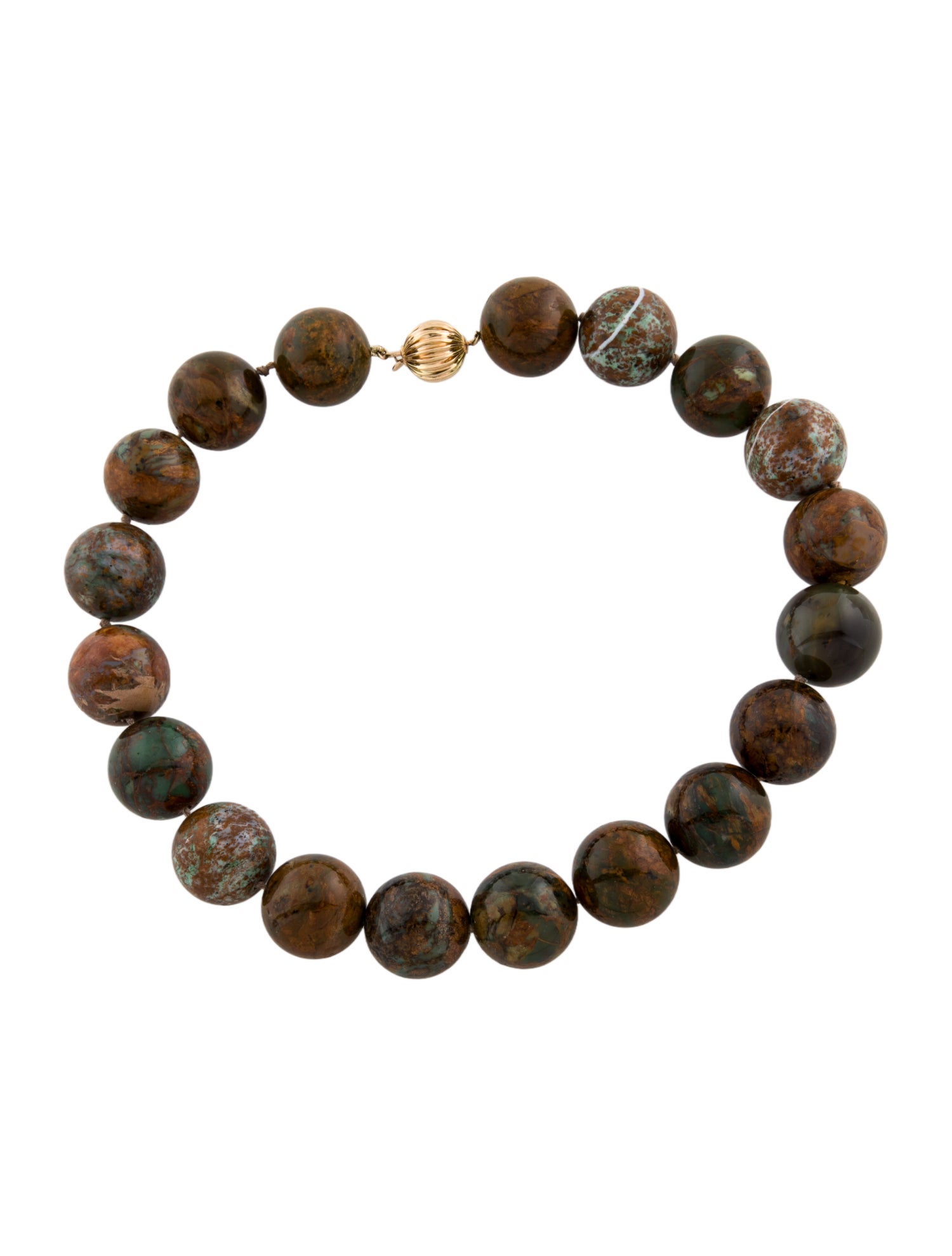 Necklace 14K Jasper Bead Strand