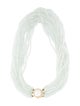 Necklace 14K Pearl, Diamond & Aquamarine Multistrand Necklace