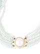 Necklace 14K Pearl, Diamond & Aquamarine Multistrand Necklace