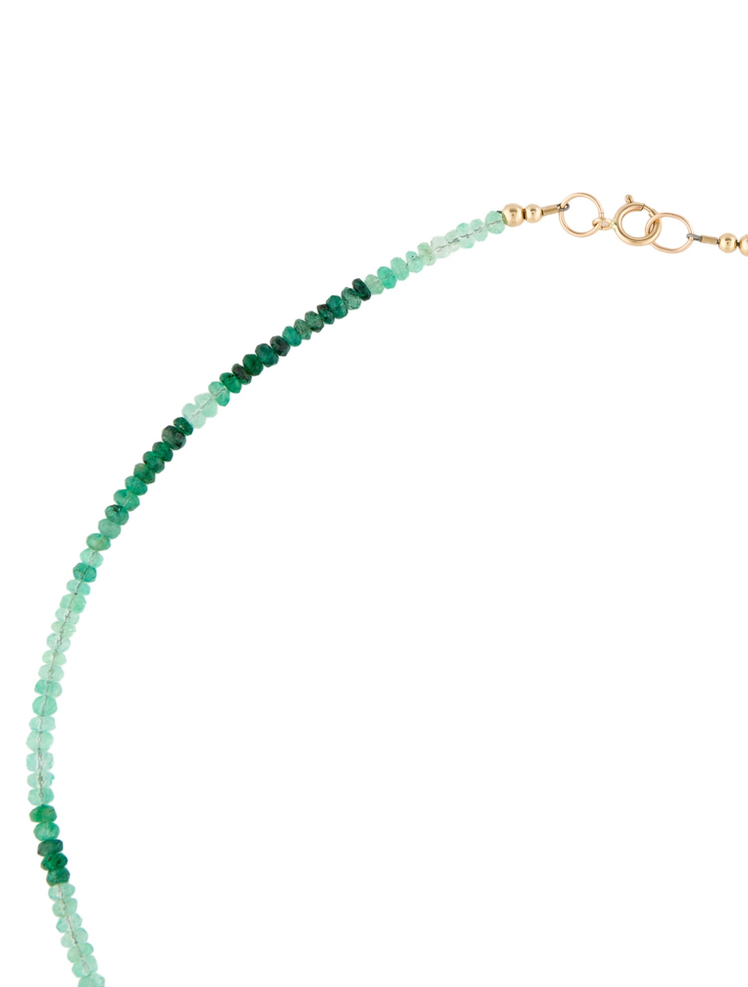 Necklace 14K Diopside, Emerald & Goshenite Bead