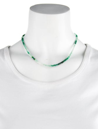 Necklace 14K Diopside, Emerald & Goshenite Bead Necklace