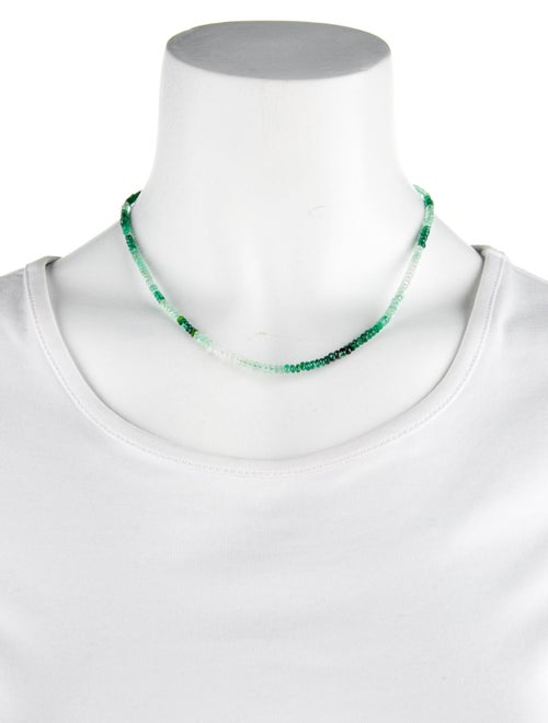 Necklace 14K Diopside, Emerald & Goshenite Bead Necklace