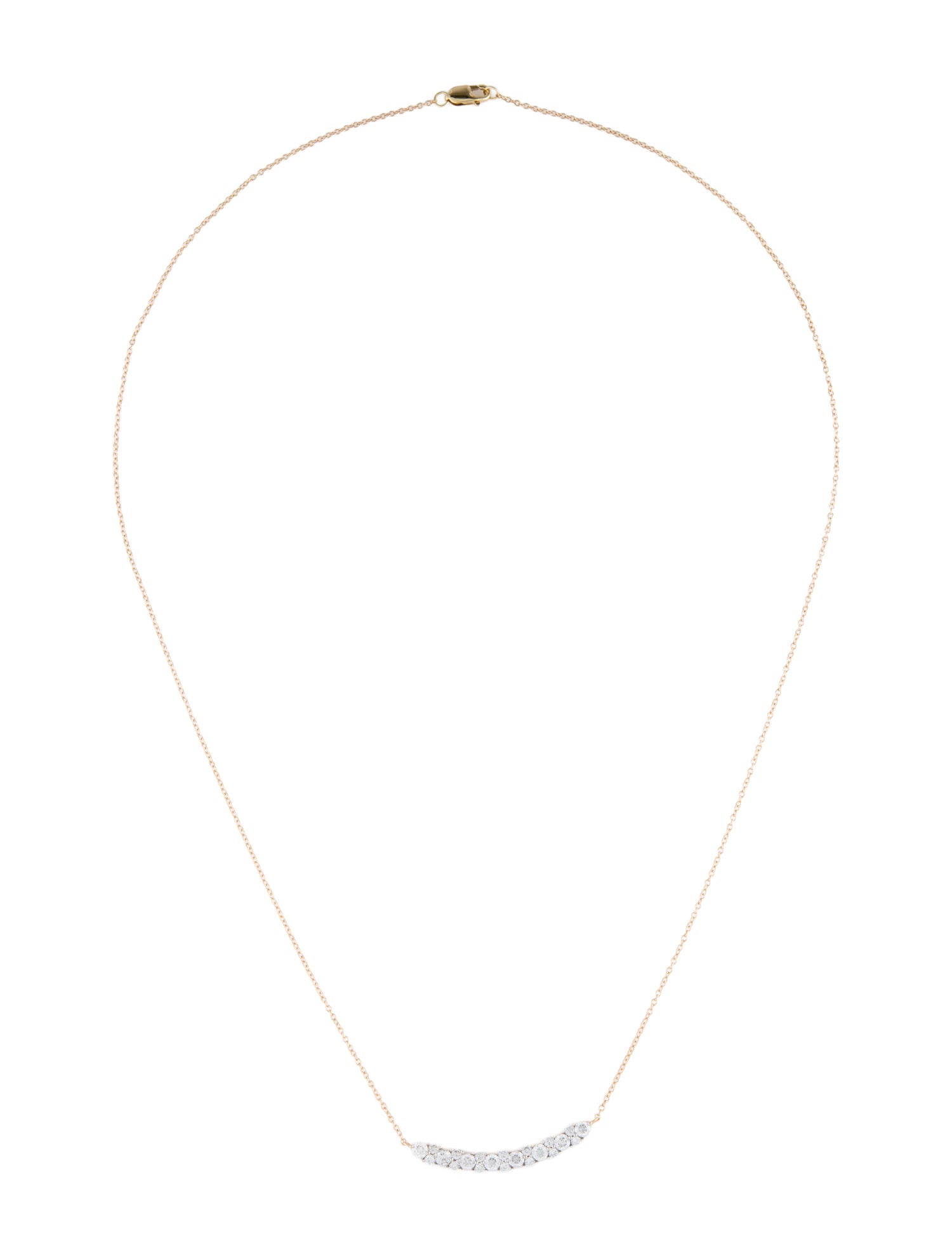 Necklace 14K 1.06ctw Diamond Curved Bar Pendant Necklace