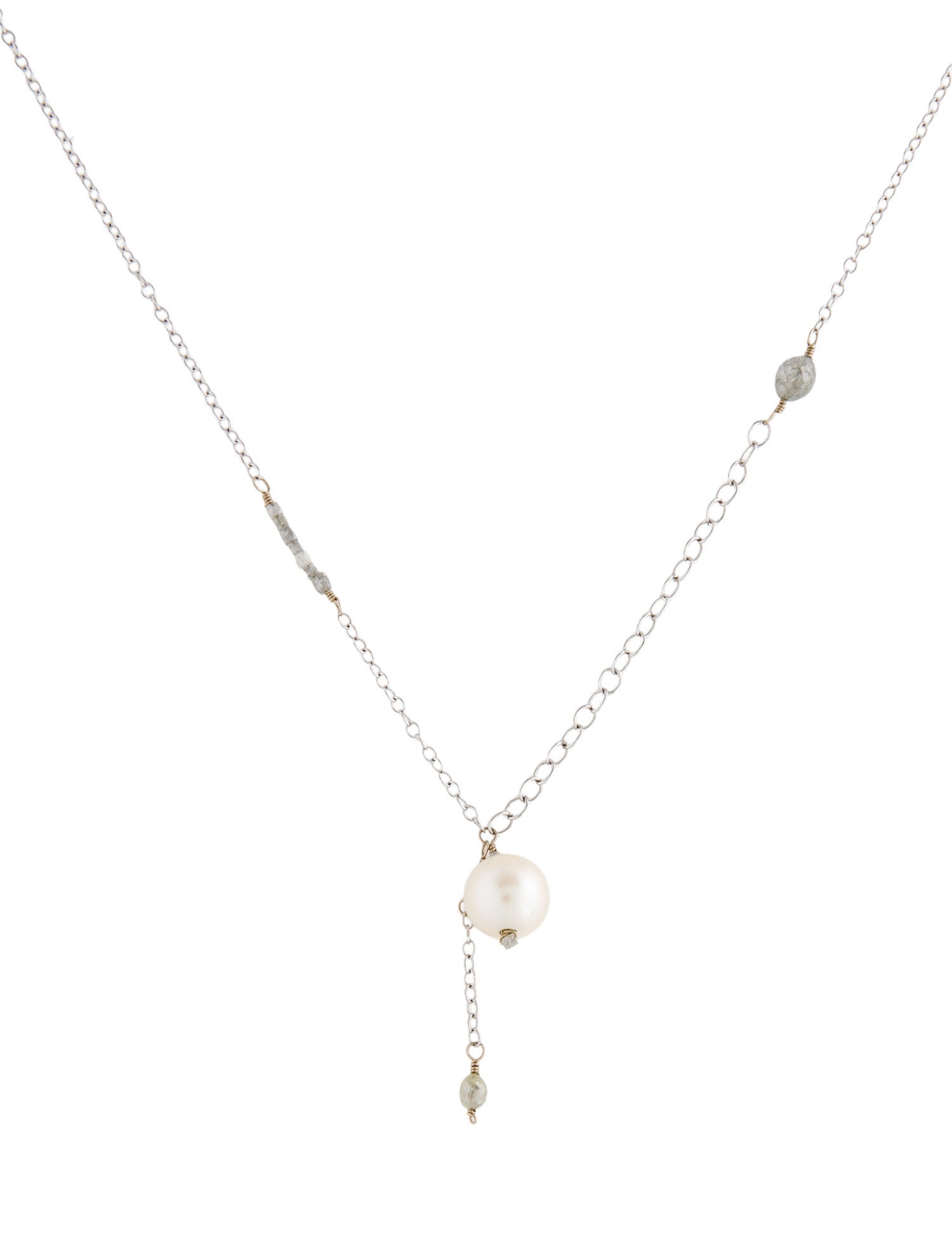 Necklace 14K Pearl & Diamond Pendant