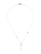 Necklace 14K Pearl & Diamond Pendant Necklace