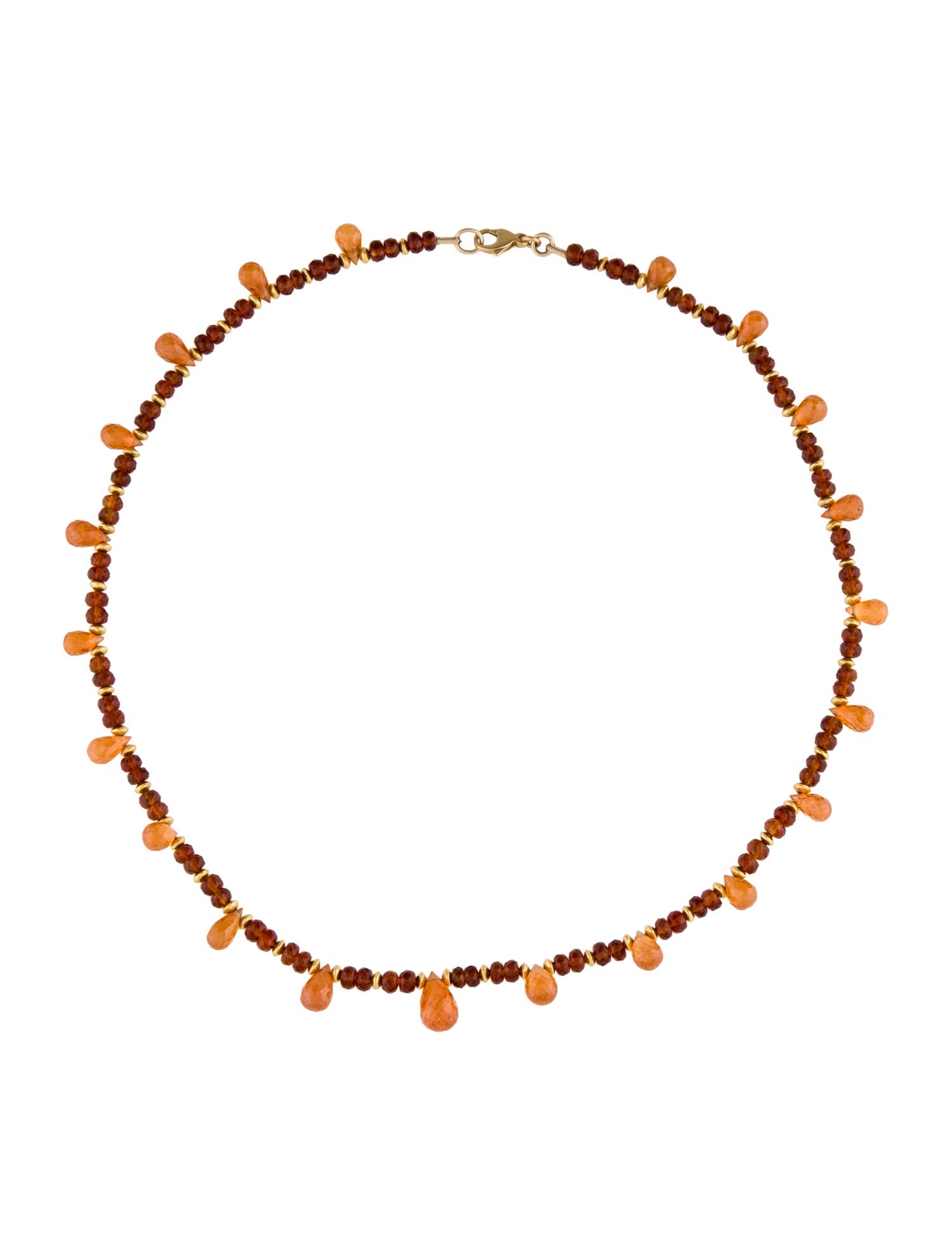 Necklace 18K Citrine & Spessartine Garnet Bead