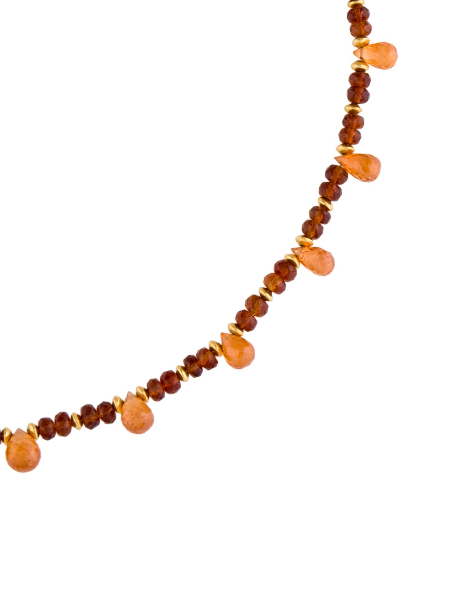 Necklace 18K Citrine & Spessartine Garnet Bead