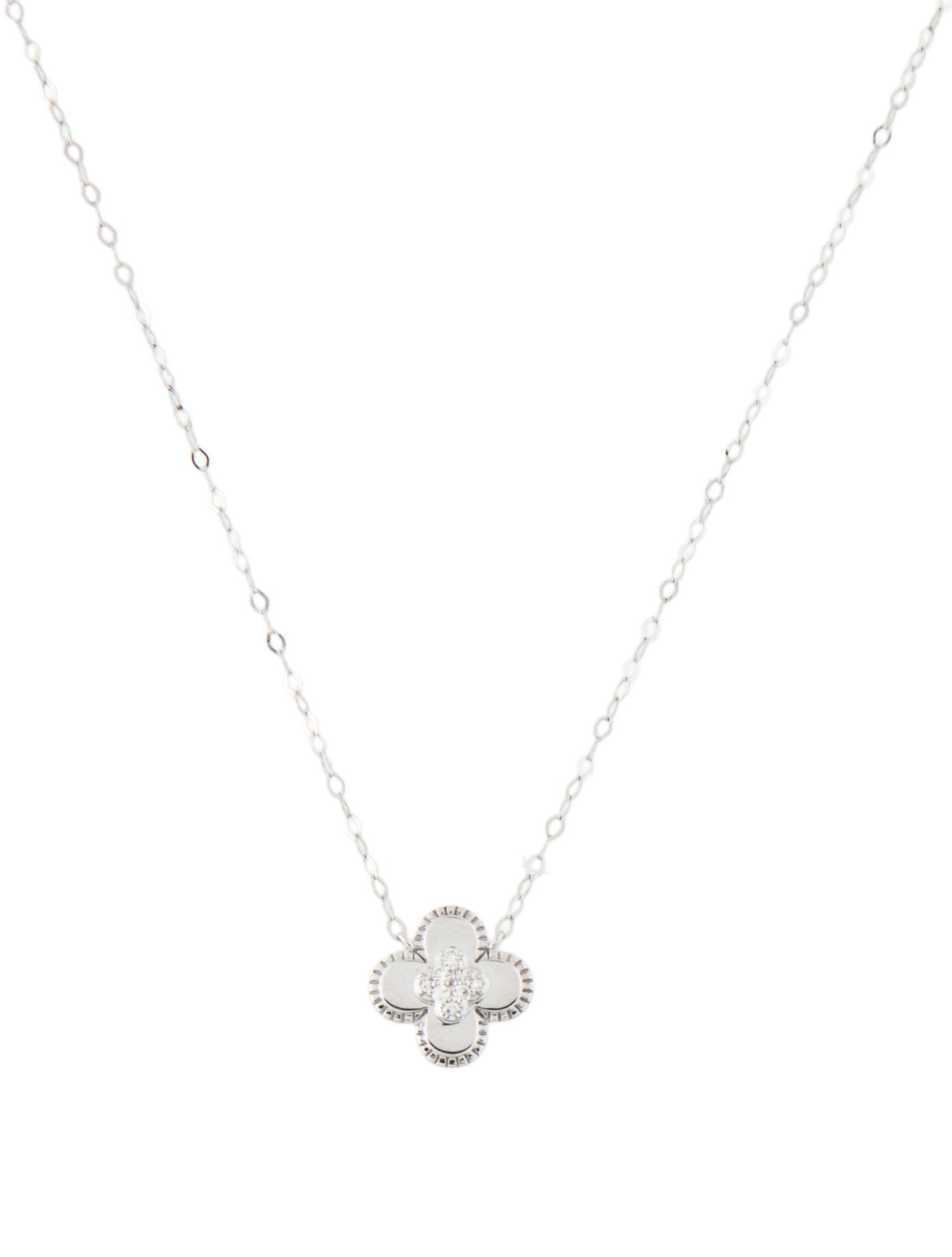 Necklace 14K Diamond Clover Pendant