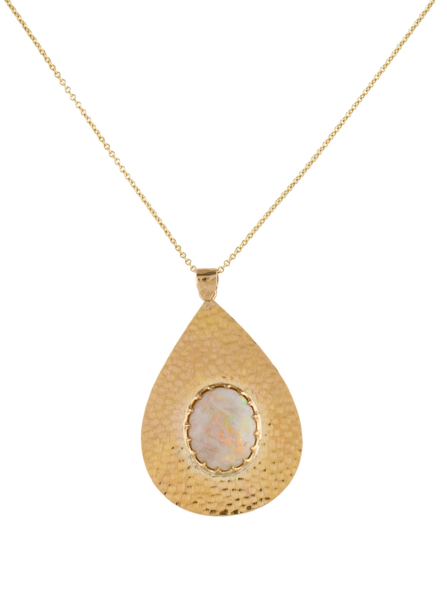 Necklace 14K 3.90ctw Opal Pendant