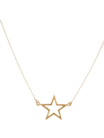 Necklace 14K Flat Star Pendant Necklace
