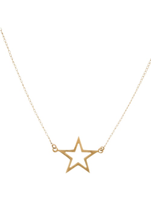 Necklace 14K Flat Star Pendant Necklace