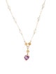 Necklace 14K Pearl & Amethyst Pendant Necklace