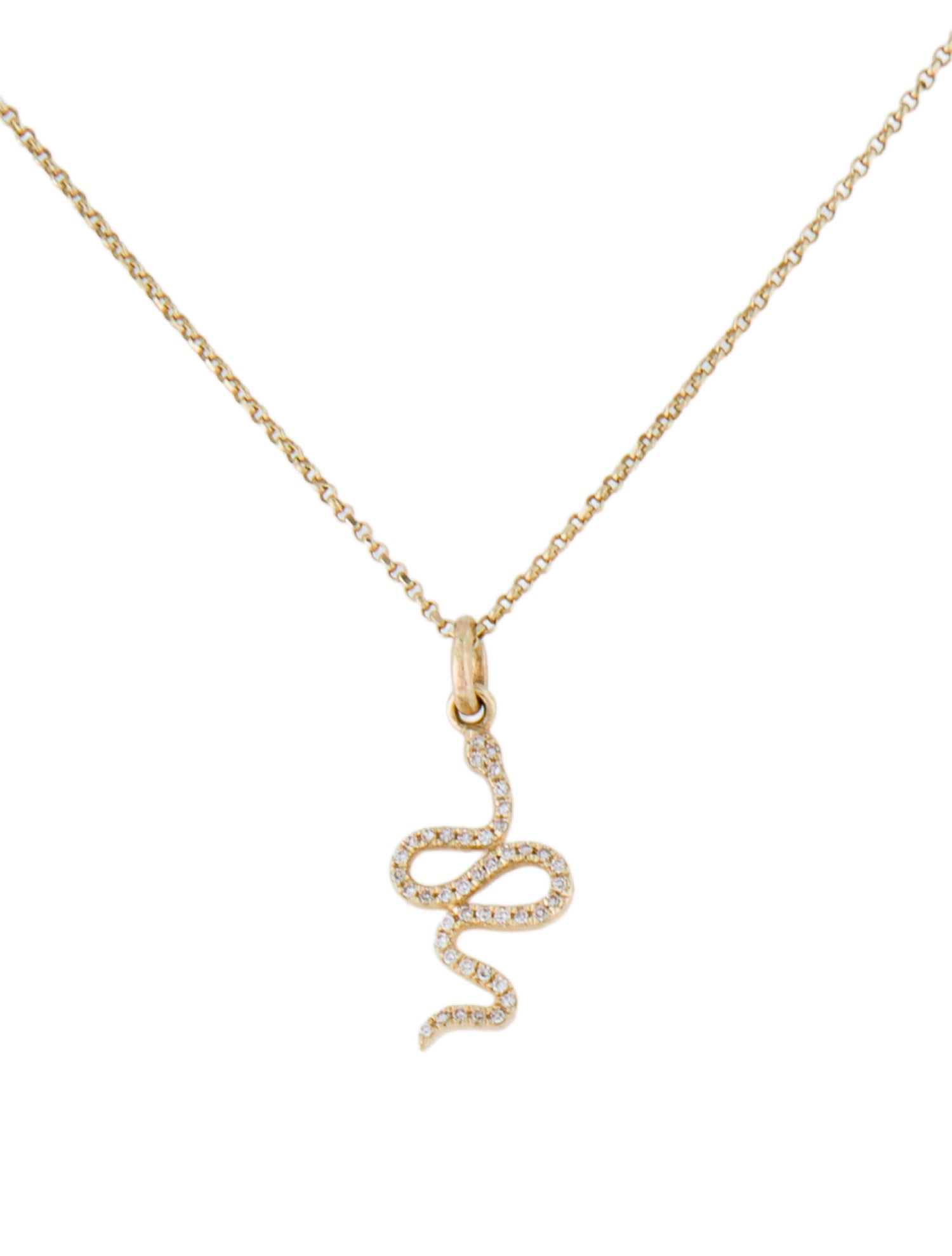Necklace 14K Diamond Snake Pendant