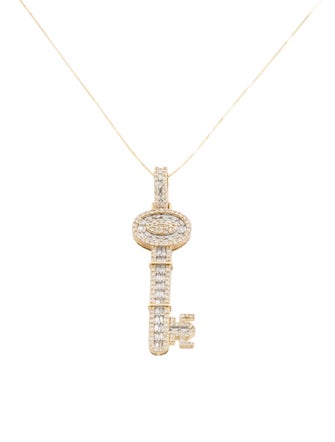 Necklace Dadwani 10K 2.10ctw Diamond Key Pendant Necklace