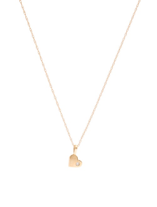 Necklace 14K Diamond Heart Pendant Necklace