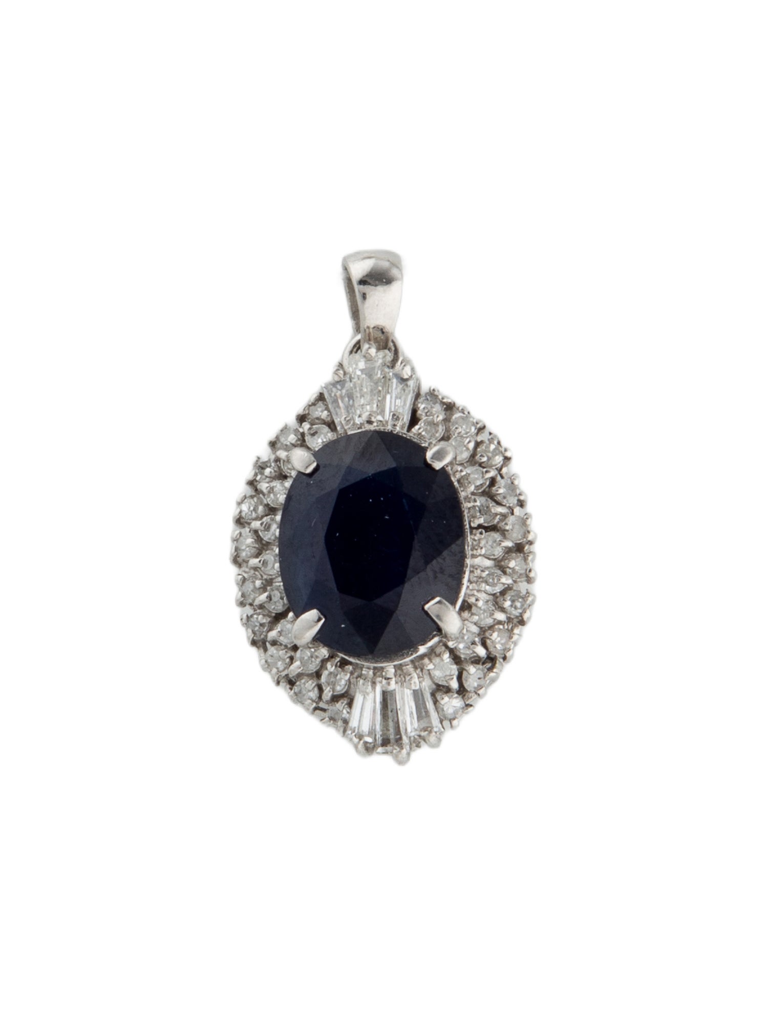 Necklace Platinum 2.56ct Sapphire & Diamond Pendant