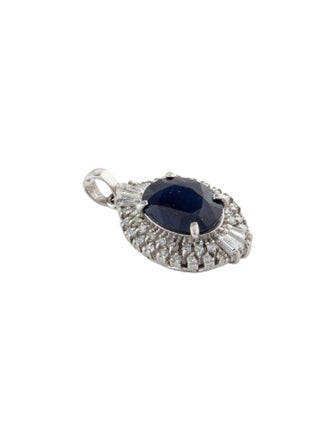 Necklace Platinum 2.56ct Sapphire & Diamond Pendant