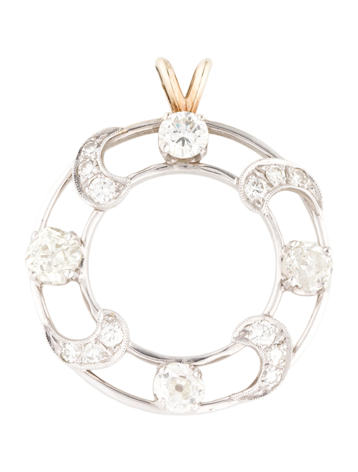 Necklace 14K Diamond Circle Pendant