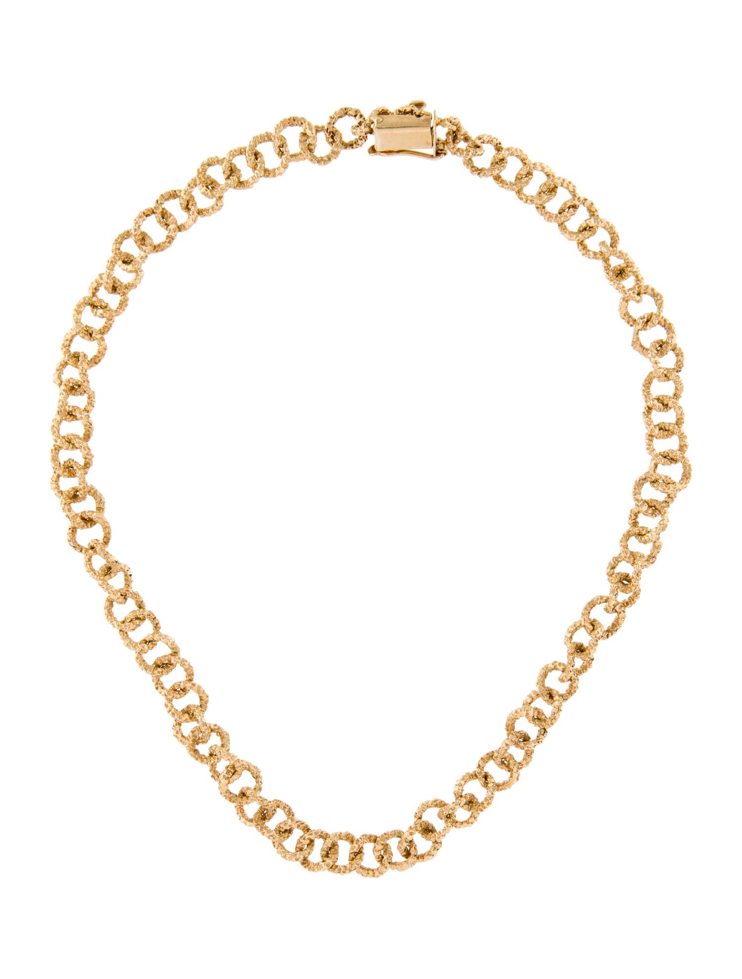 Necklace 14K Hammered Link Chain Necklace