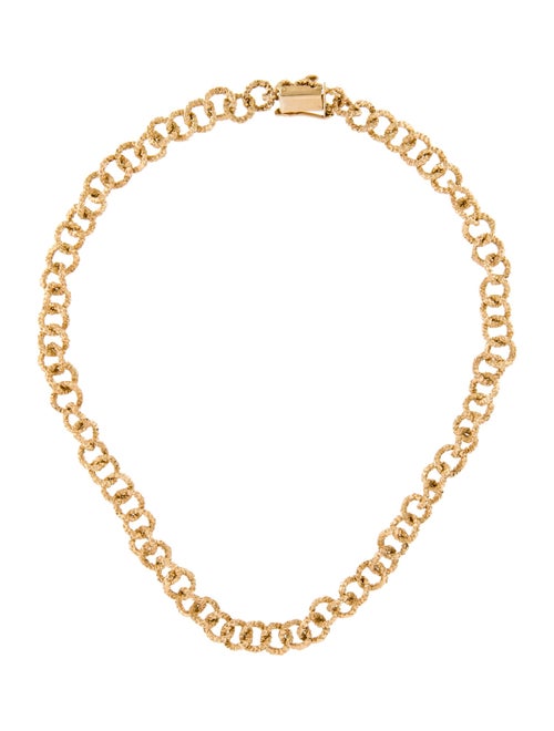 Necklace 14K Hammered Link Chain Necklace