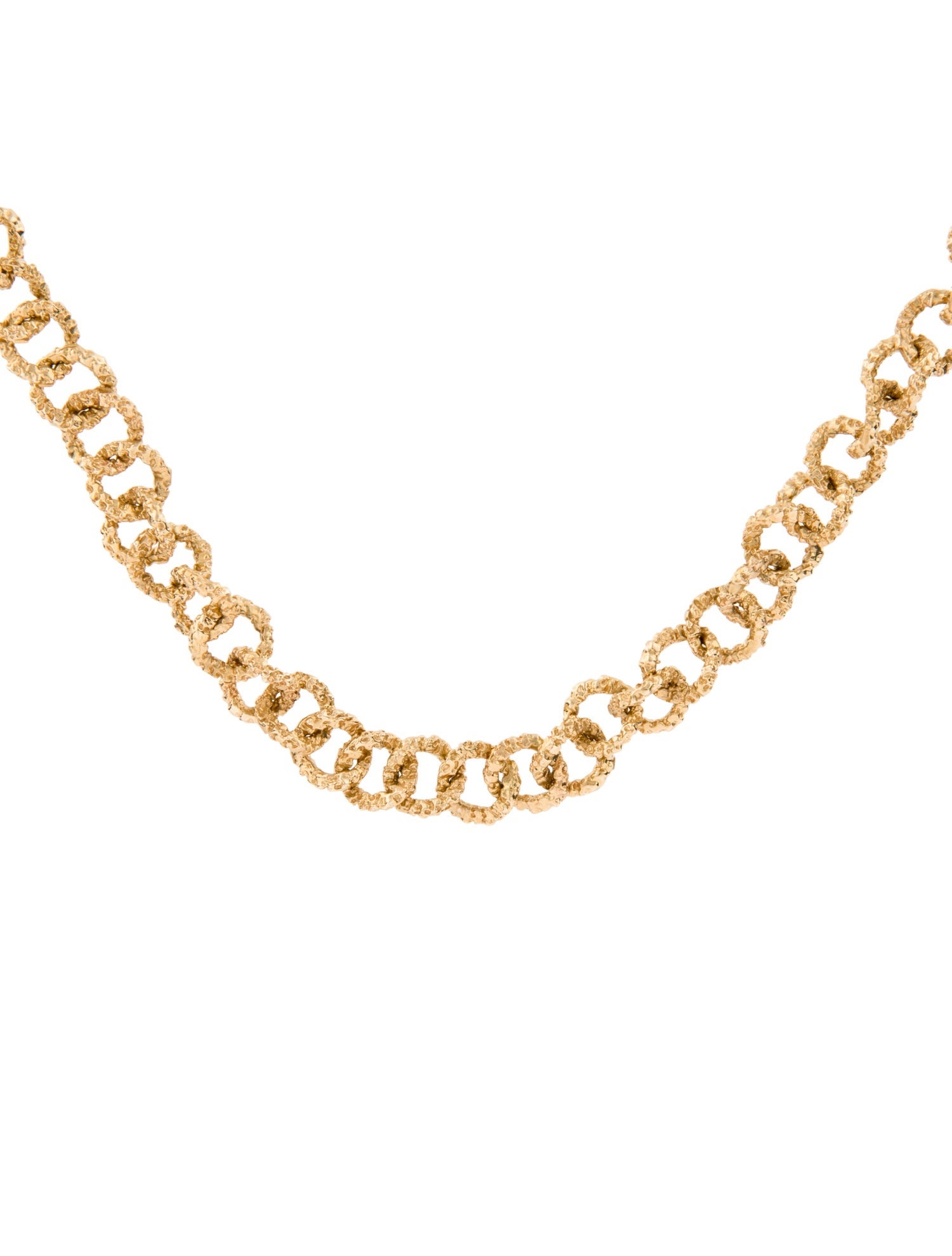 Necklace 14K Hammered Link Chain Necklace