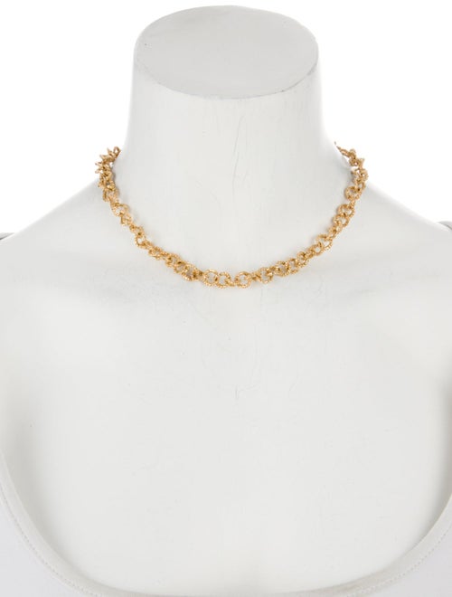 Necklace 14K Hammered Link Chain Necklace