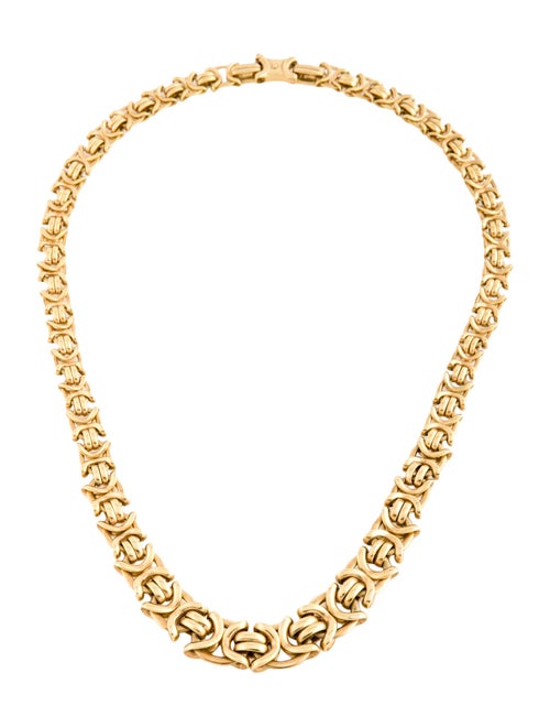 Necklace 14K Graduated Byzantine Chain Necklace