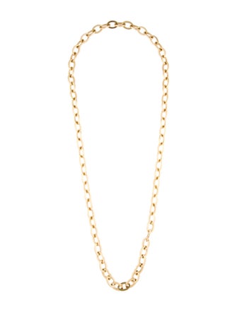 Necklace 14K Oval Link Long Chain Necklace
