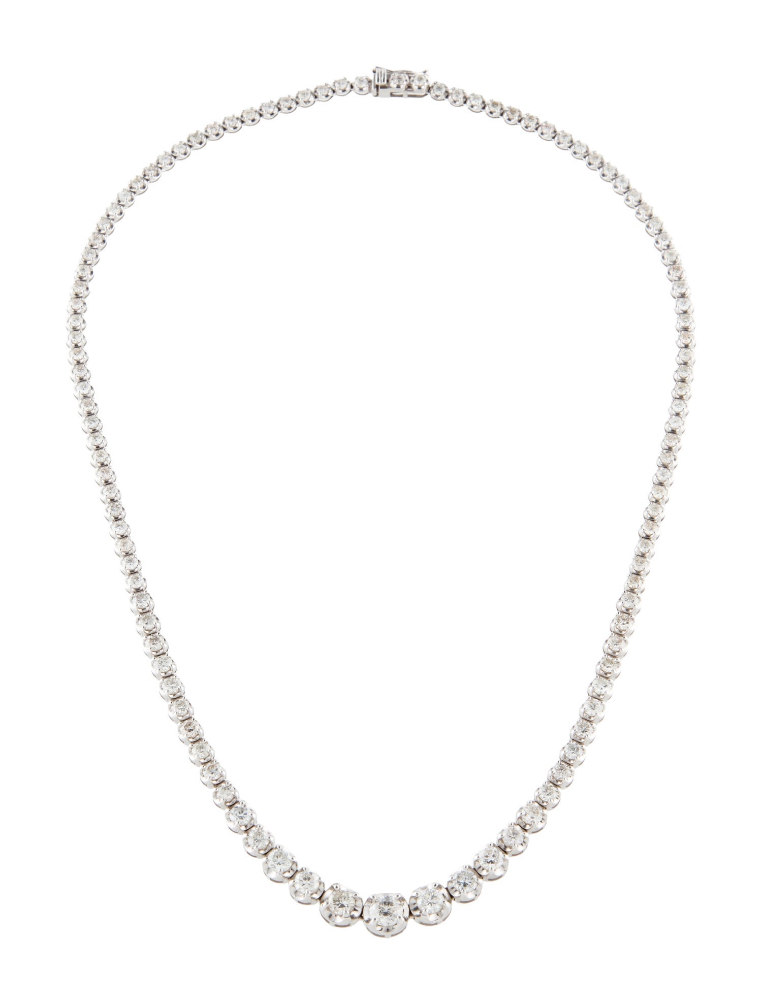 Necklace 18K 7.56ctw Graduated Diamond Riviera