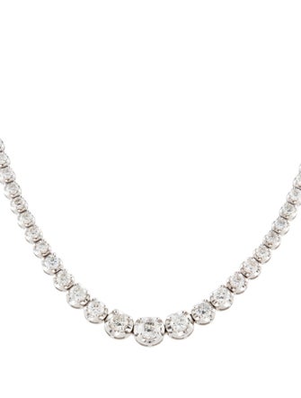 Necklace 18K 7.56ctw Graduated Diamond Riviera Necklace