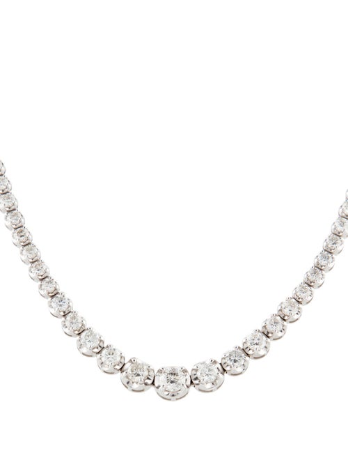 Necklace 18K 7.56ctw Graduated Diamond Riviera Necklace