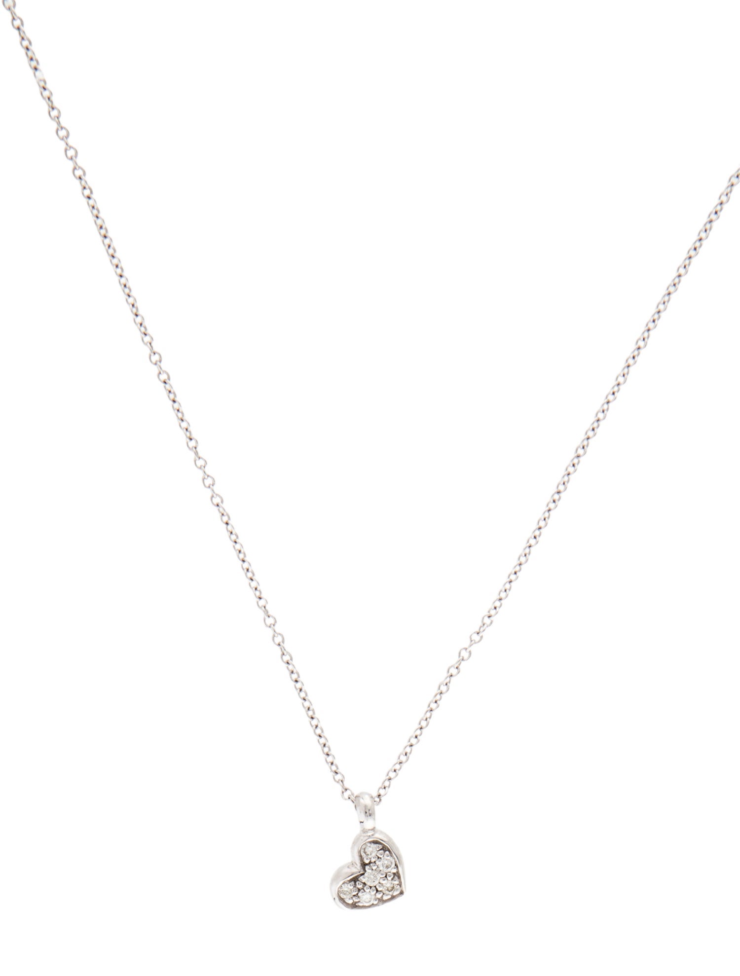 Necklace 14K Diamond Tiny Heart Pendant Necklace