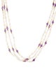 Necklace 14K Pearl & Amethyst Multi-Strand Chain Necklace