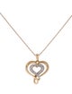 Necklace 10K Diamond Double Heart Pendant Necklace