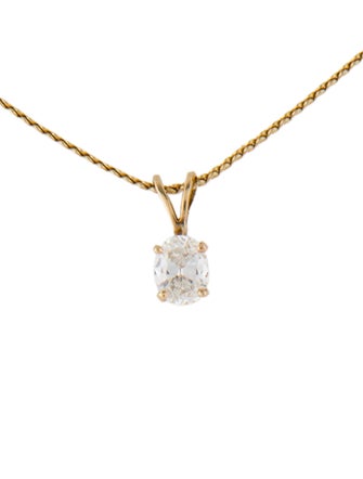 Necklace 18K Diamond Solitaire Pendant Necklace