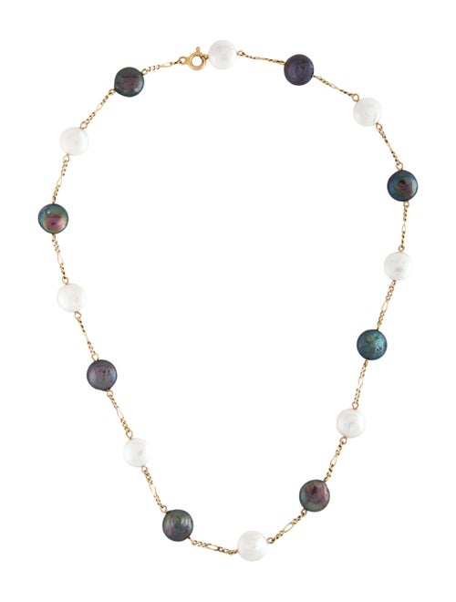 Necklace 14K Pearl Station Necklace