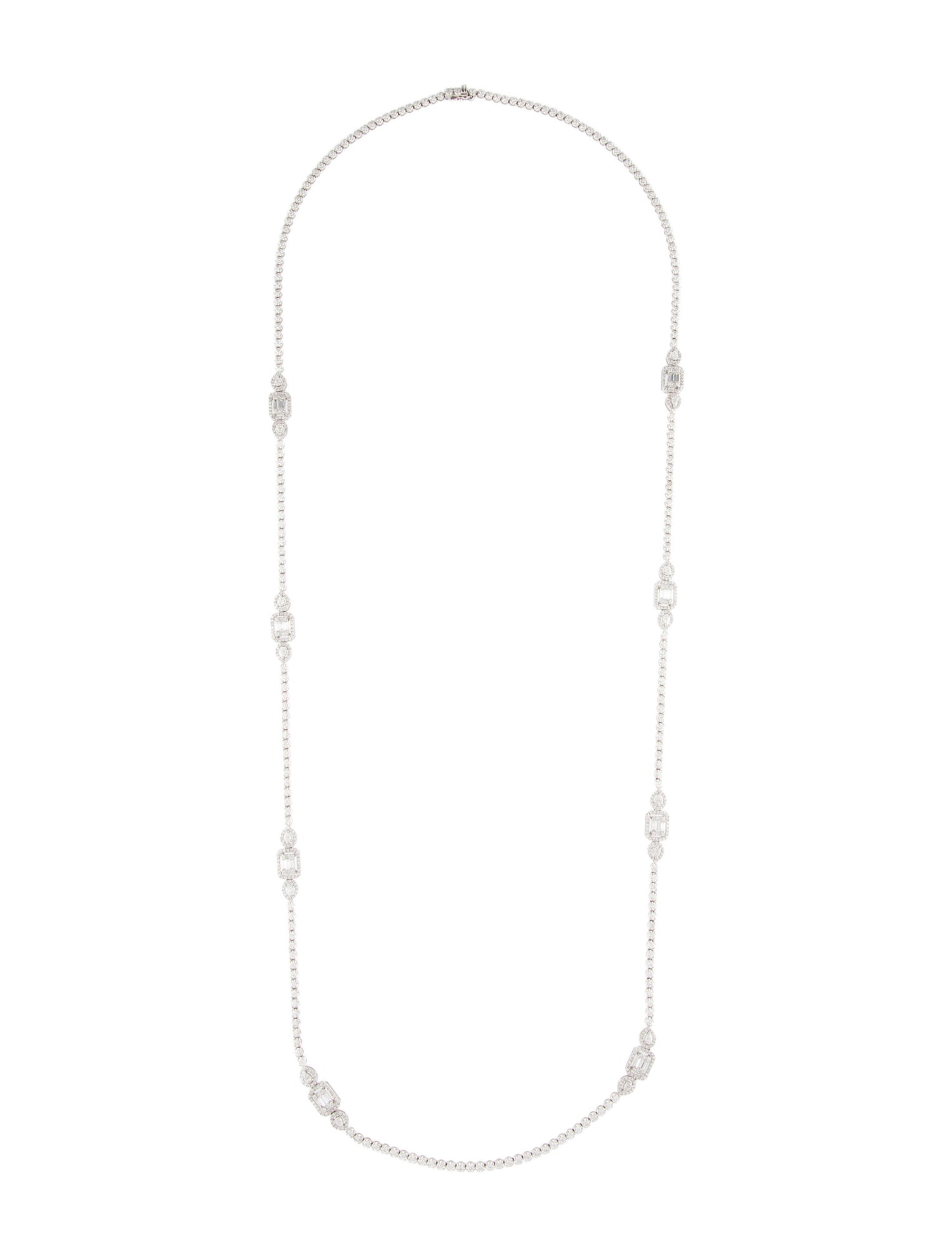 Necklace 18K 18.93ctw Diamond Long Station