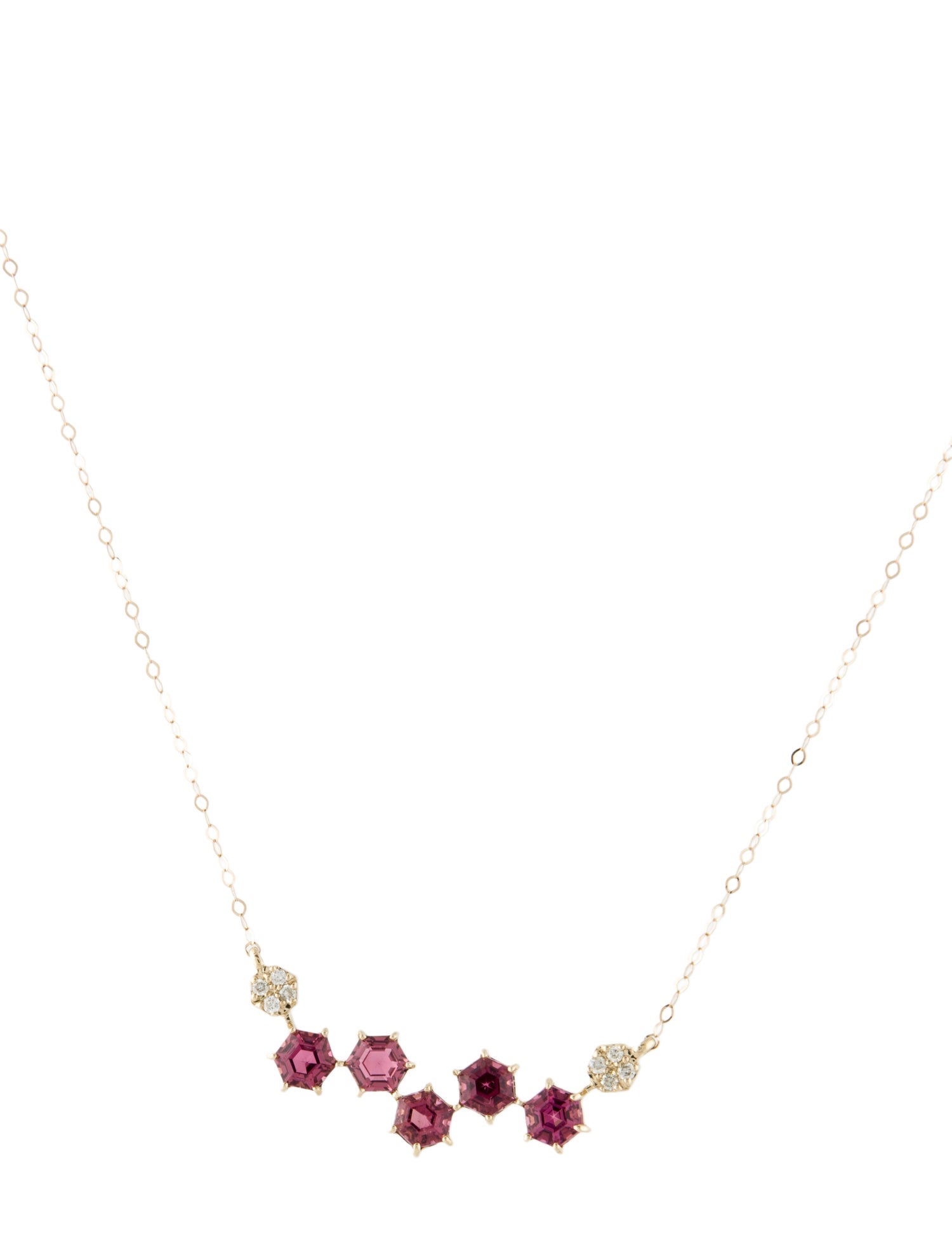 Necklace 14K 1.60ctw Tourmaline & Diamond Pendant Necklace
