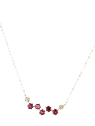Necklace 14K 1.60ctw Tourmaline & Diamond Pendant Necklace