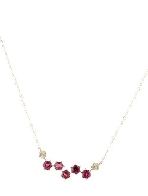 Necklace 14K 1.60ctw Tourmaline & Diamond Pendant Necklace
