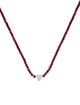 Necklace 18K 5.16ctw Ruby & Diamond Heart Ornament Tennis Necklace