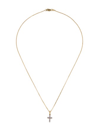 Necklace 14K Diamond Cross Pendant Necklace