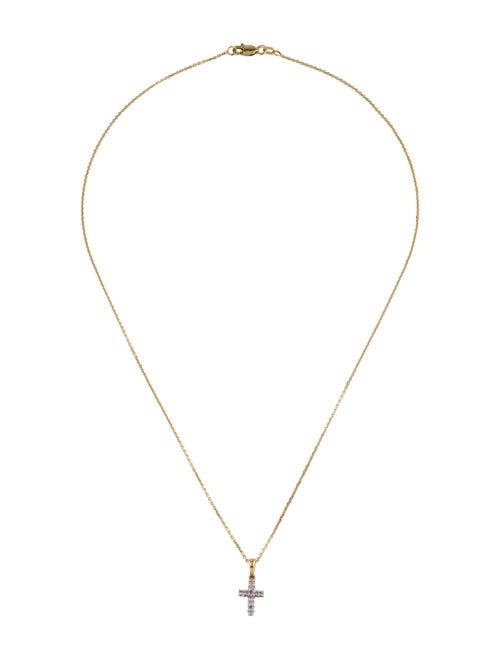 Necklace 14K Diamond Cross Pendant Necklace