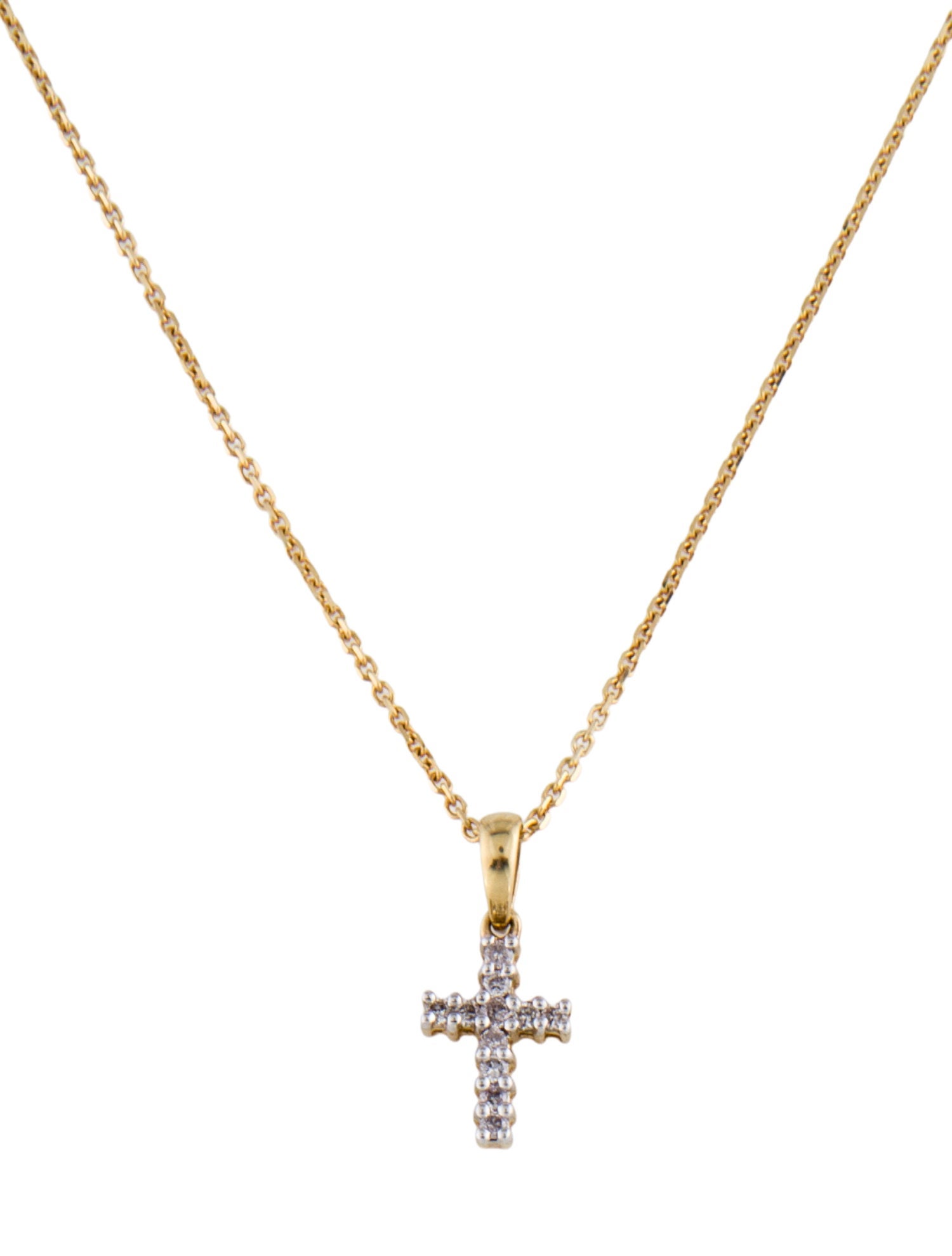 Necklace 14K Diamond Cross Pendant