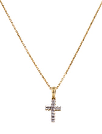 Necklace 14K Diamond Cross Pendant Necklace