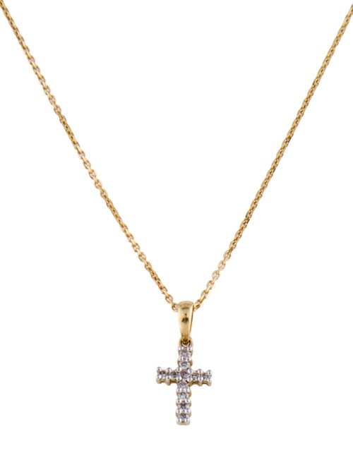 Necklace 14K Diamond Cross Pendant Necklace
