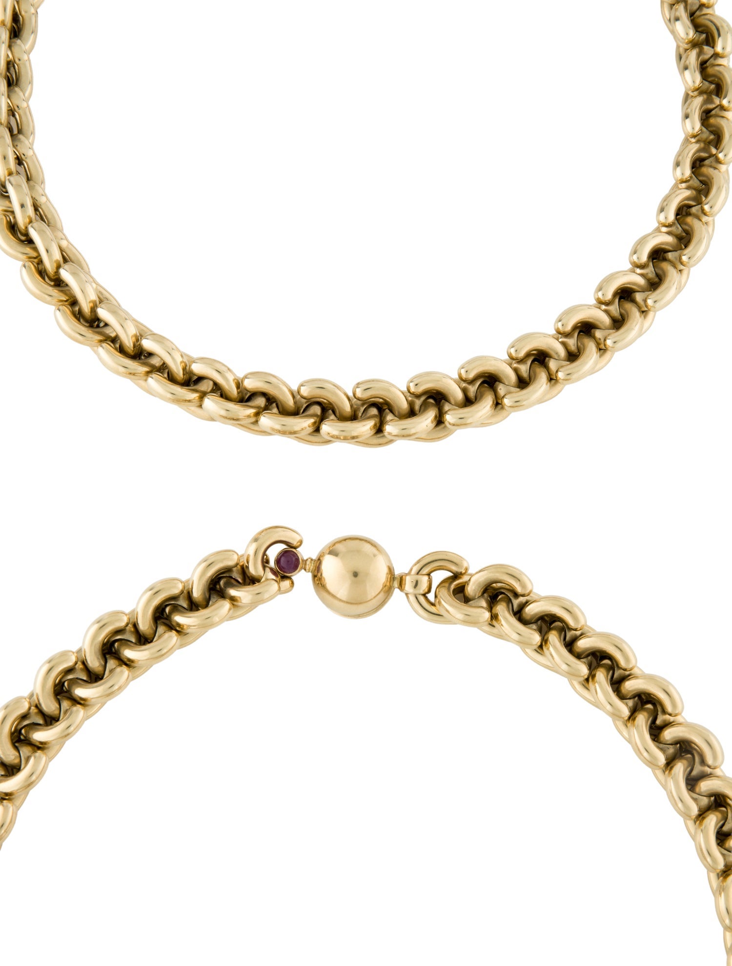 Necklace 14K Ruby Double Link Chain