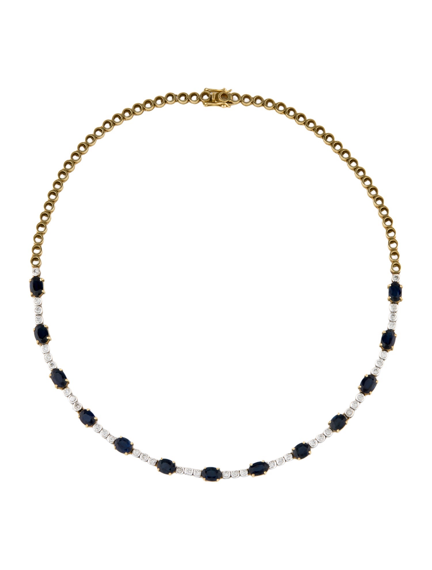 Necklace 18K 5.85ctw Sapphire & Diamond Choker